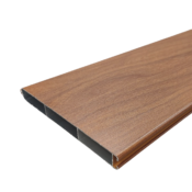 Aluminium Walnut woodgrain 5.65m 150mm width Tongue & groove slat