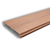 Aluminium Walnut woodgrain 5.65m 100mm width Tongue & groove slat